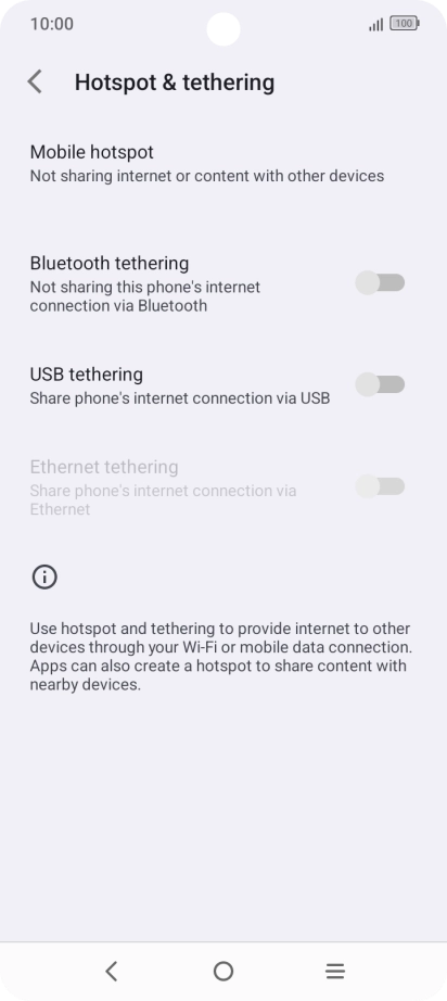 Press Mobile hotspot.