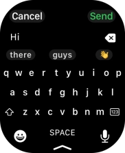 Press the microphone icon and record the message.