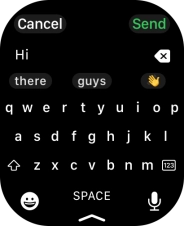 Press the microphone icon and record the message.