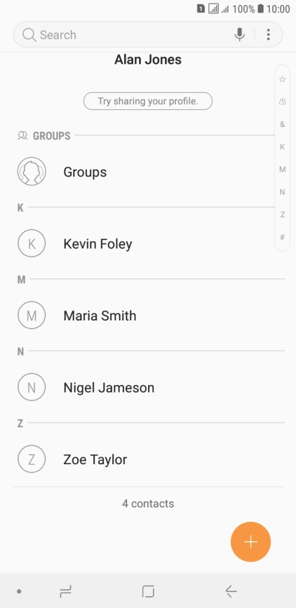 Press the new contact icon.