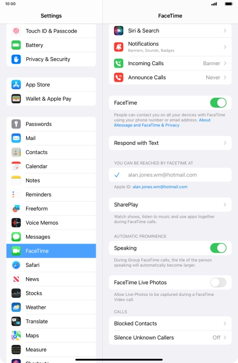 Press Blocked Contacts.