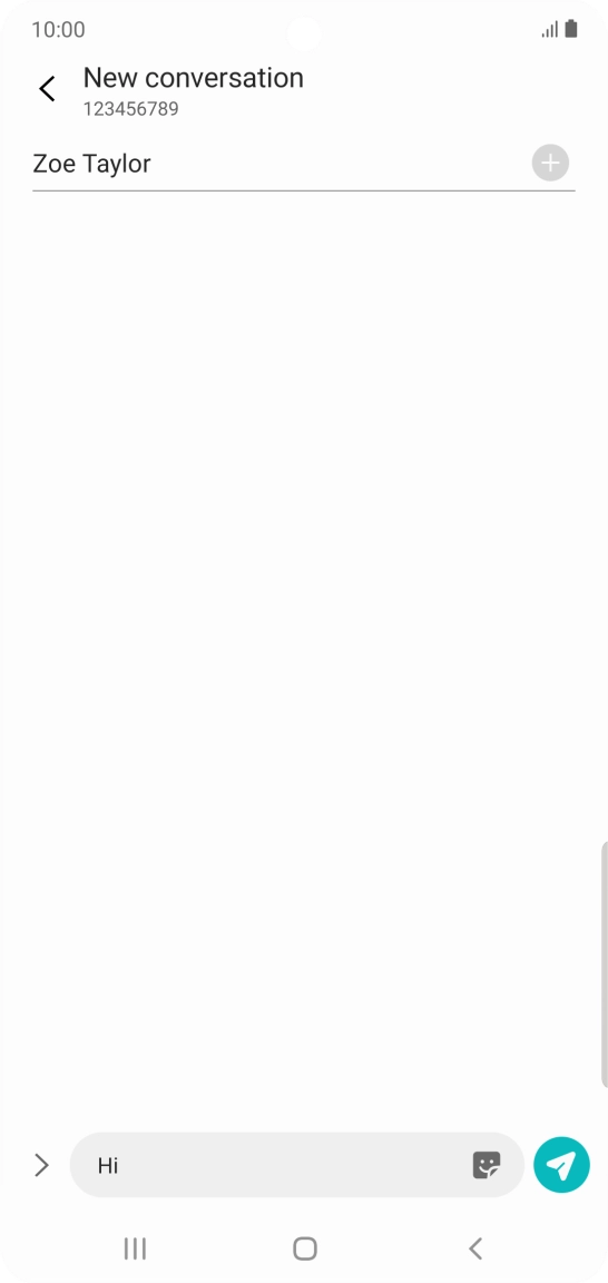 Press the send icon when you've finished your SMS.