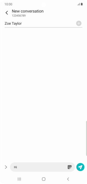 Press the send icon when you've finished your SMS.