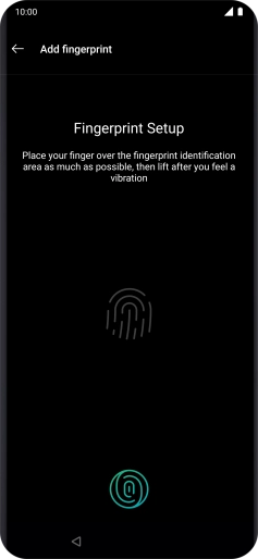 Follow the instructions on the screen to create the phone lock code using your fingerprint.