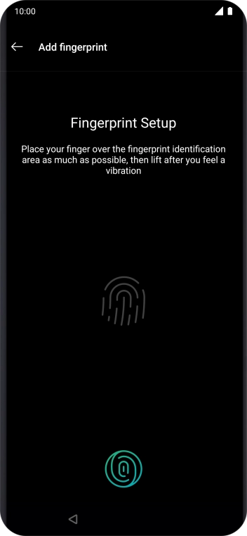 Follow the instructions on the screen to create the phone lock code using your fingerprint.