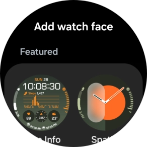 Slide your finger up or down to see the available watch faces.