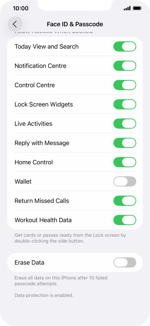 Press the indicator next to 