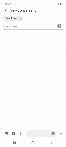 Press the text input field and write the text for your MMS.