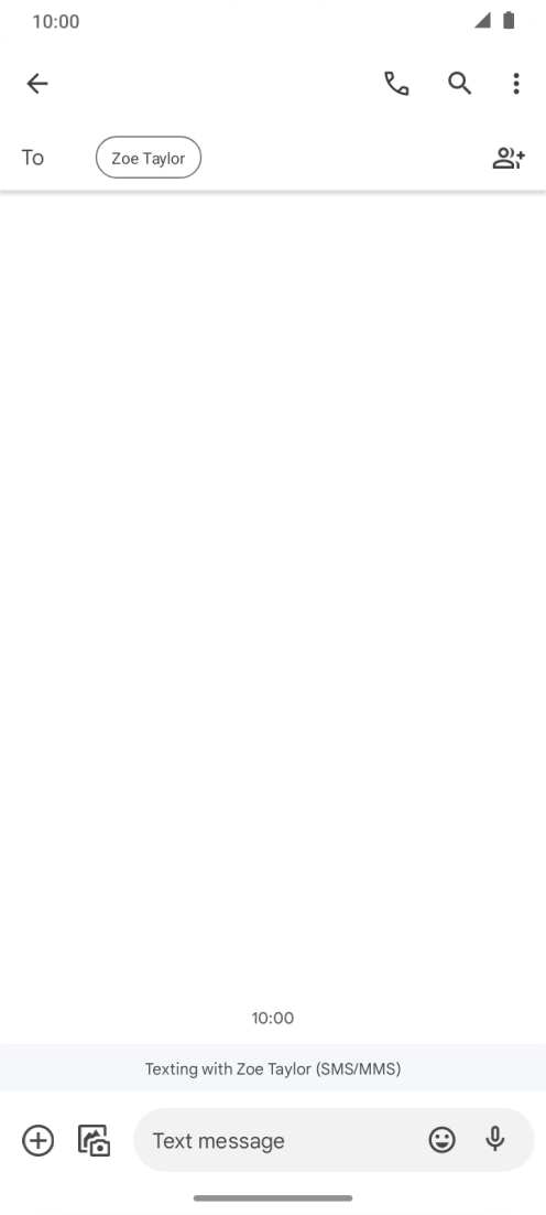 Press the text input field and write the text for your SMS.