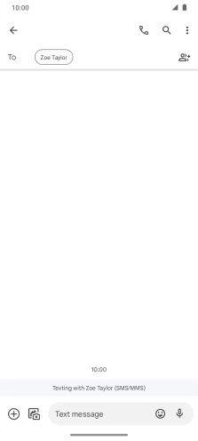 Press the text input field and write the text for your SMS.
