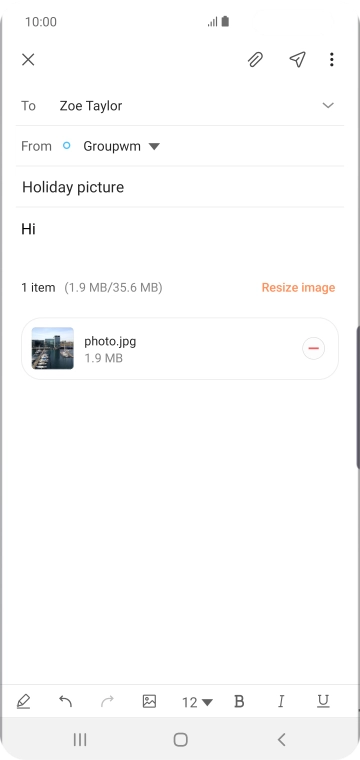 Press the send icon when you've finished your email.