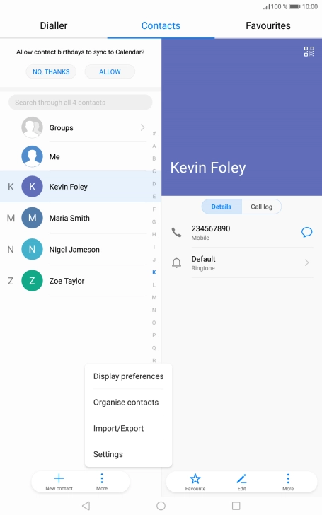 Press Import/Export.