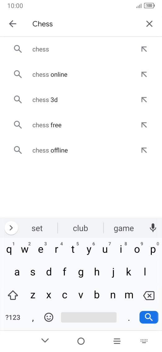 Key in the name or subject of the required app and press the search icon.