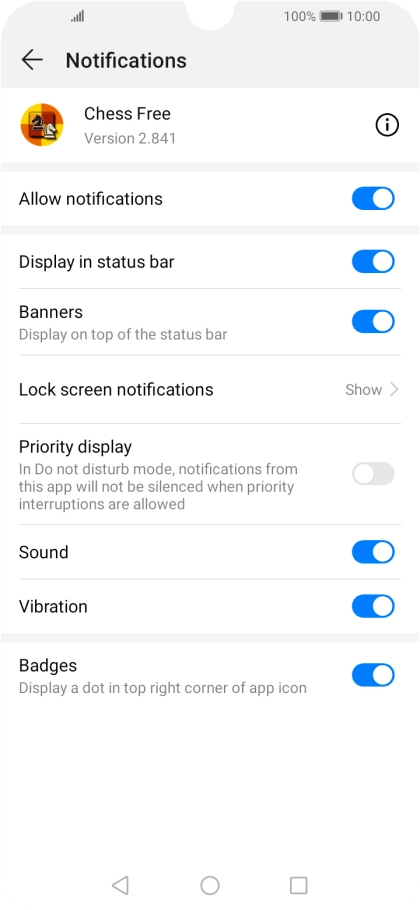 Press the indicator next to 