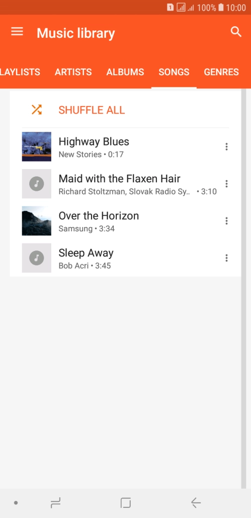 Press the required audio file.