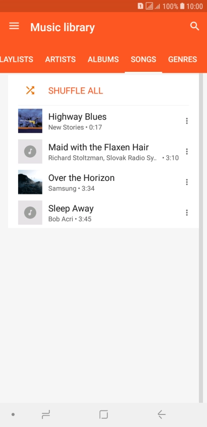 Press the required audio file.