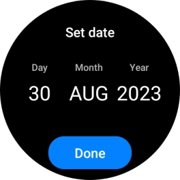 Slide your finger up or down on the screen to set the required date.