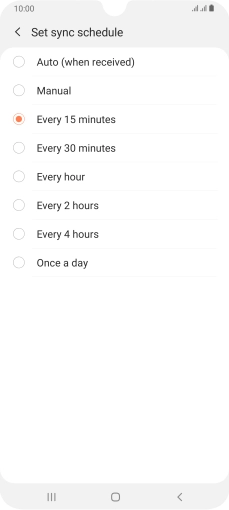 Press the required setting.