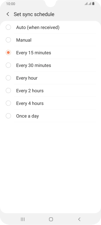 Press the required setting.