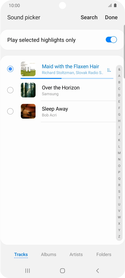 Once you've found a ring tone you like, press Done.