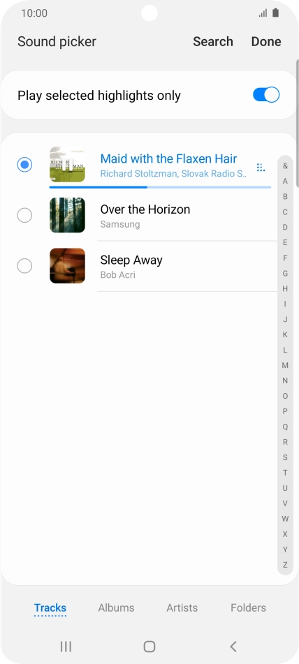 Once you've found a ring tone you like, press Done.