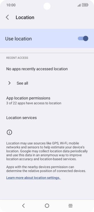 Press App location permissions.