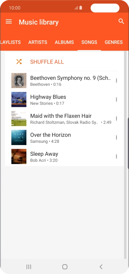 Press the required audio file.