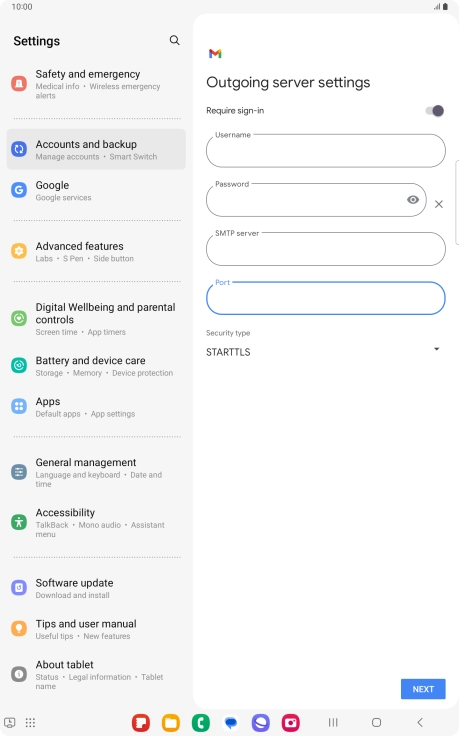 Press the drop down list below 