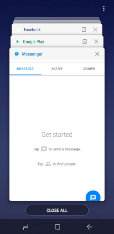To end one running application, slide your finger right on the required application.