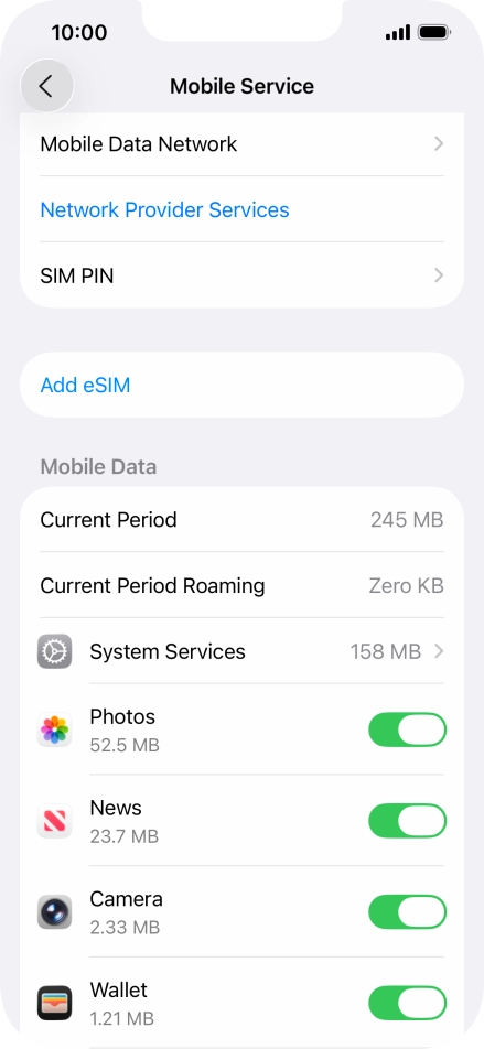 The total data usage is displayed next to Current Period.