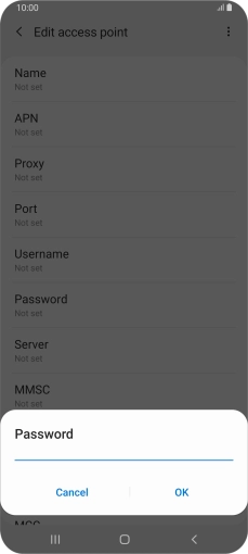 Key in secure and press OK.