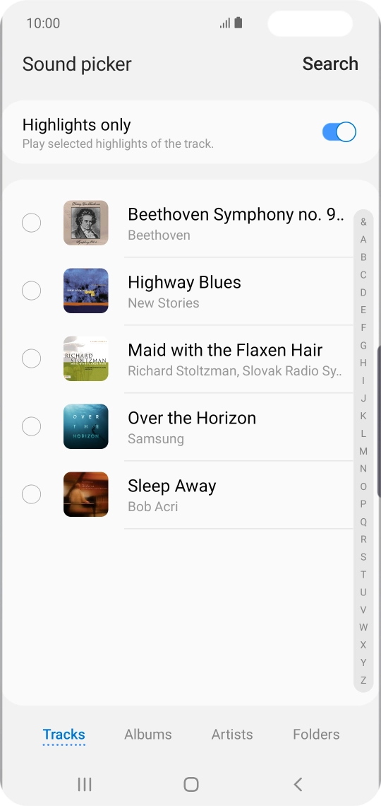 Press the required ring tones to hear them.