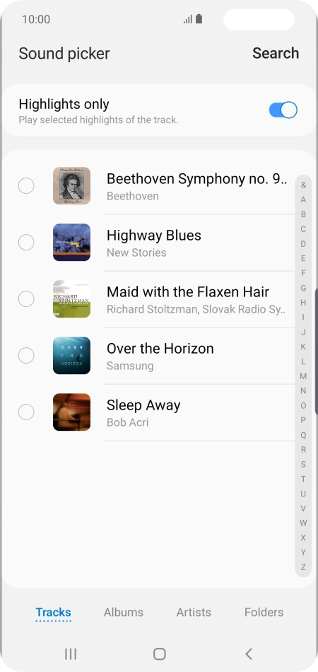 Press the required ring tones to hear them.
