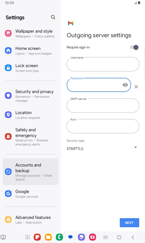 Press the field below 