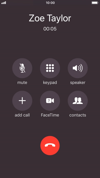 Press the end call icon to end the call.