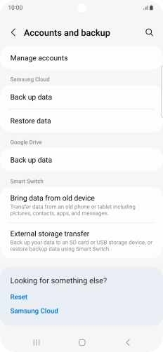 Press Manage accounts.