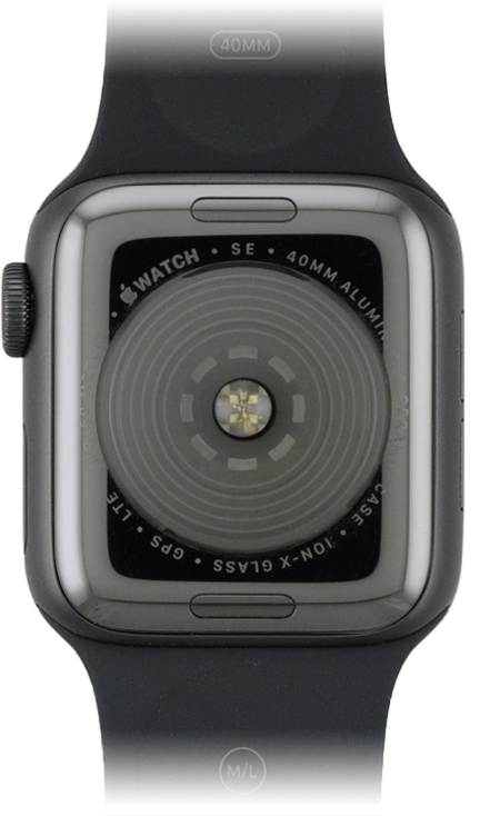 Place the back of your Apple Watch on the magnetic charger allowing it to click into place.