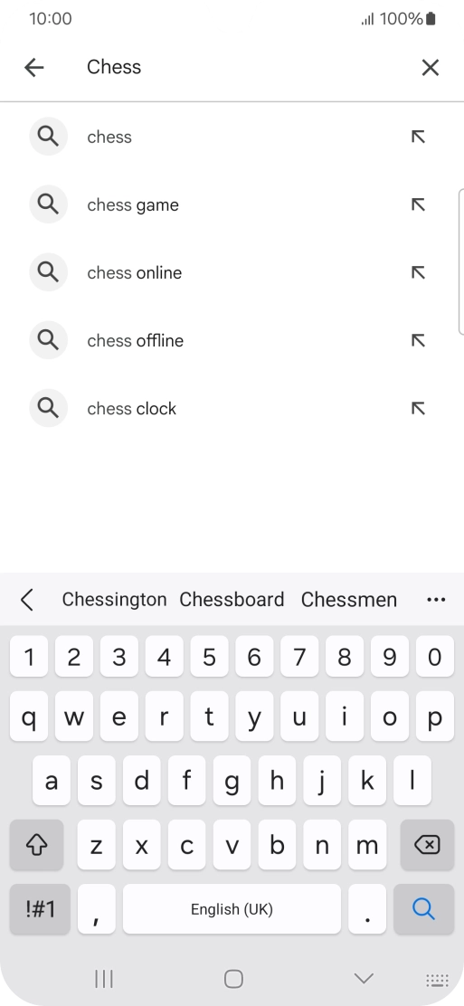 Key in the name or subject of the required app and press the search icon.