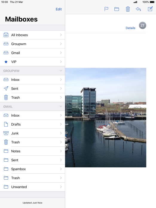 Press the required email account.