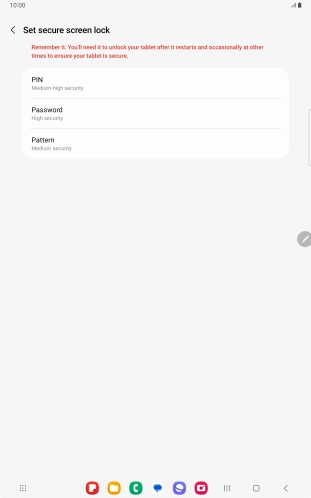 Press the required lock code and follow the instructions on the screen to create an additional lock code.