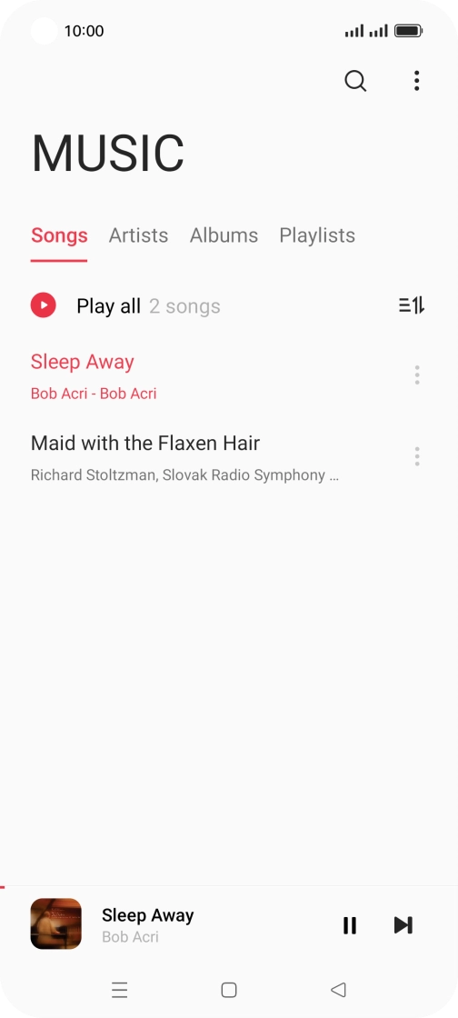 Press the song title at the bottom of the screen.