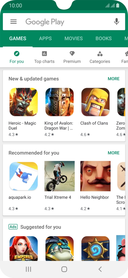 Slide your finger right starting from the left side of the screen.