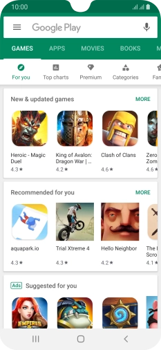 Slide your finger right starting from the left side of the screen.