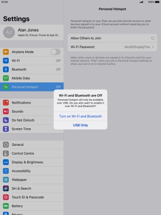 If Wi-Fi is turned off, press Turn on Wi-Fi and Bluetooth.