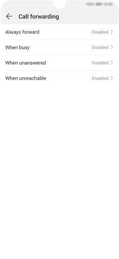Press the required divert type.