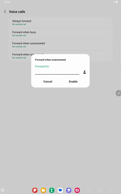 Key in +447953222222 and press Enable.