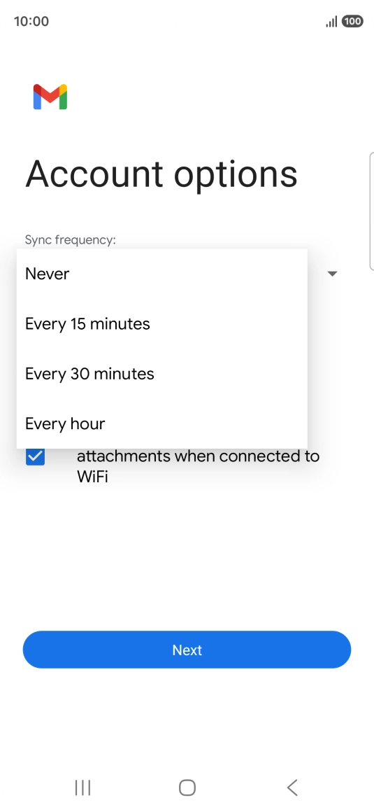 Press the required setting.
