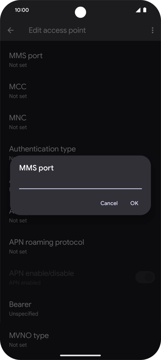Key in 8080 and press OK.