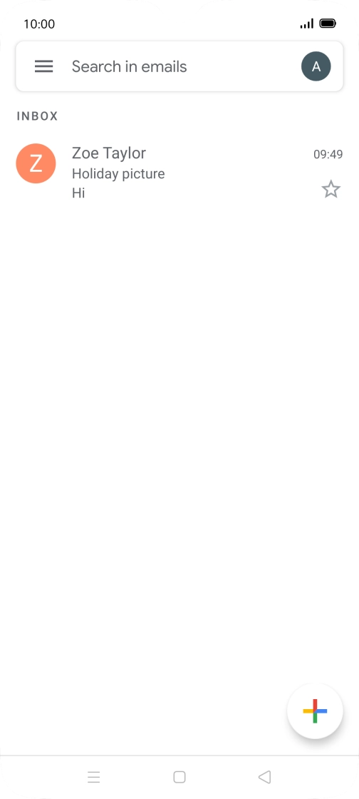 Press the email account icon.