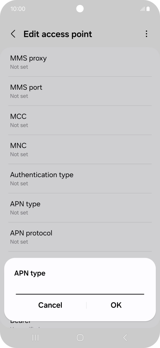 Key in default and press OK.